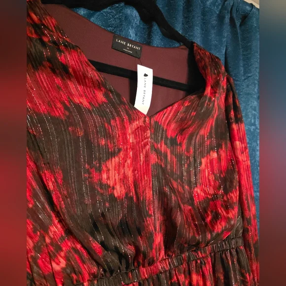 Lane Bryant Elegant Red and Black Women's Dress - Picture 2 of 5